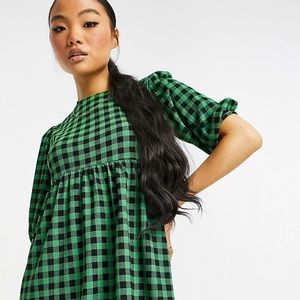 Green plaid cozy dress